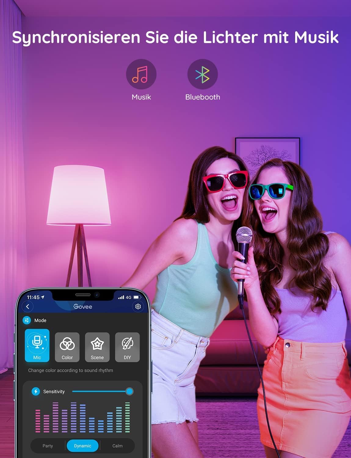 Govee Smart Bulb E27, WiFi LED Lamp RGBWW Compatible with Matter, Alexa and Google Assistant, dimmable with 16 million DIY Colors, 800LM, 54 Scenes, Smart Home Alexa Accessories, 2 pack