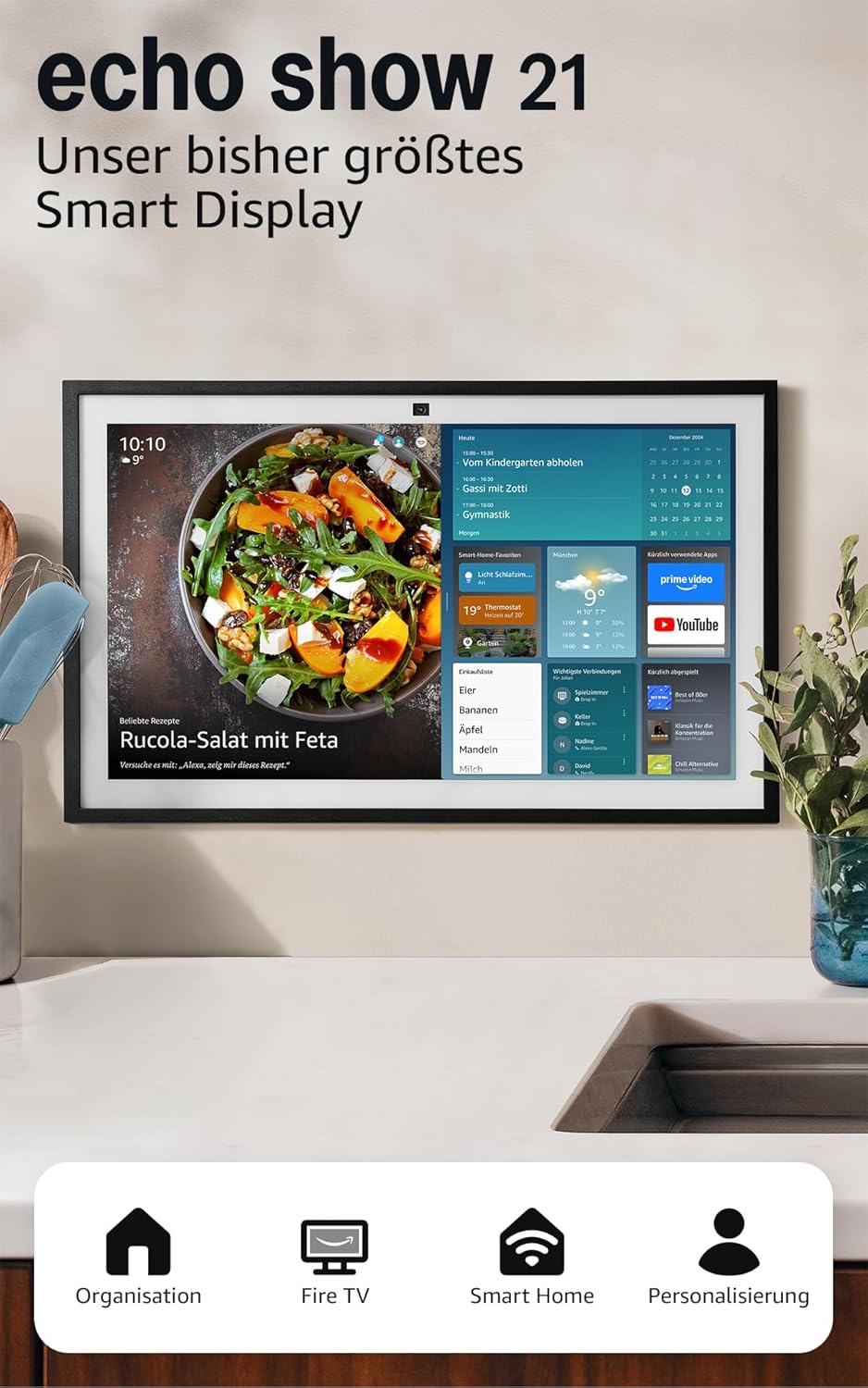 Amazon Echo Show 15 (2024) – 15,6" Full-HD Smart Display mit Alexa & Fire TV