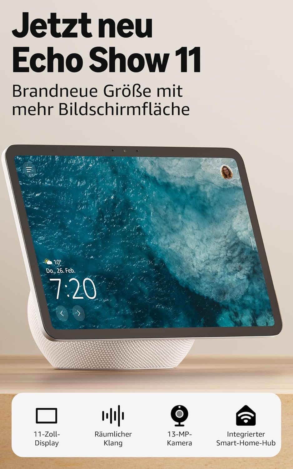 Amazon Echo Show 8 (neueste Gen), 8,7" HD-Display mit Raumklang & Alexa, Graphit