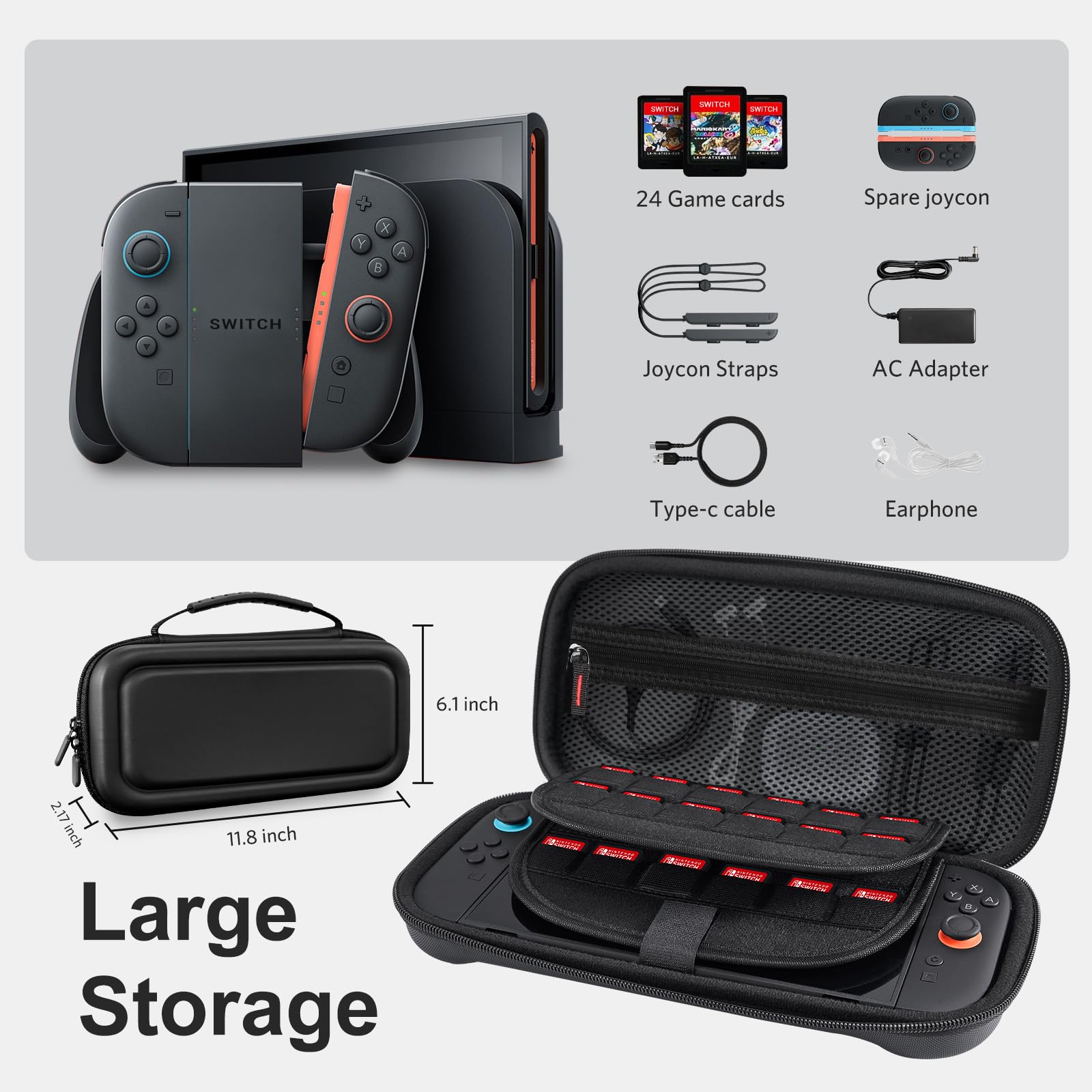 CoBak Tragetasche für Nintendo Switch 2 (2025) – 3-in-1 Schutzset