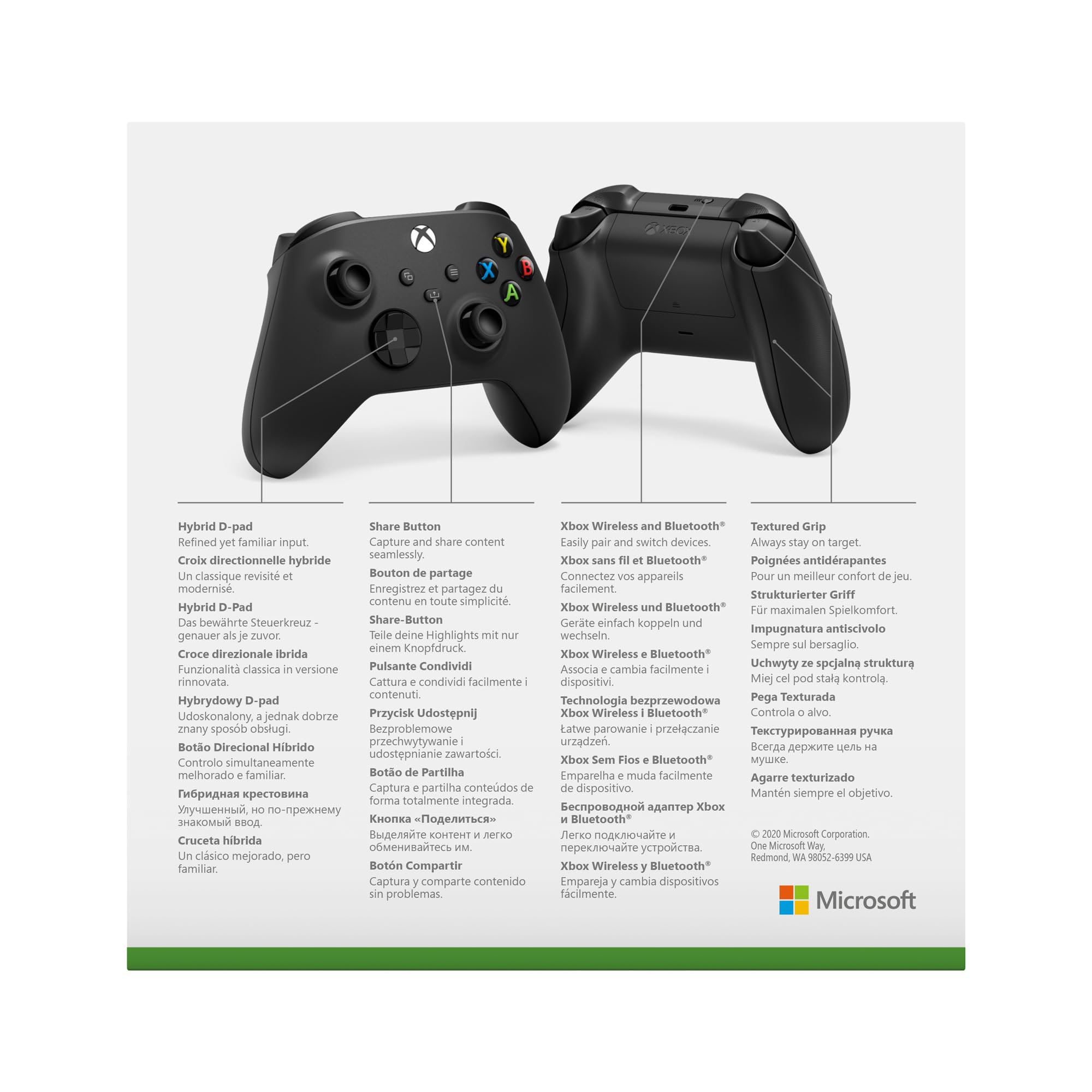 Xbox Wireless Controller – Carbon Black für Xbox & PC