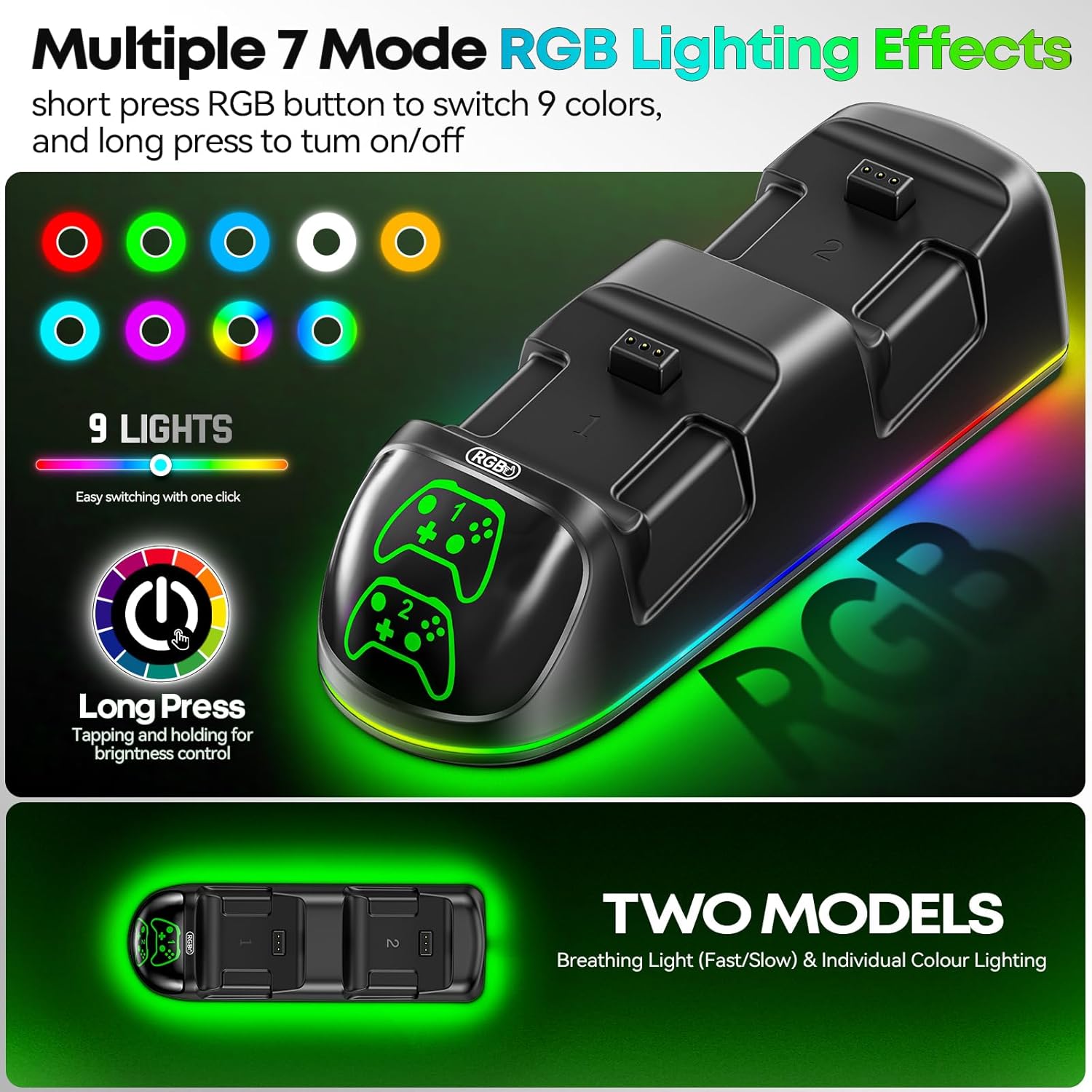 OIVO Xbox Controller Ladestation mit 2× 5580mWh Akkus One/Series X|S