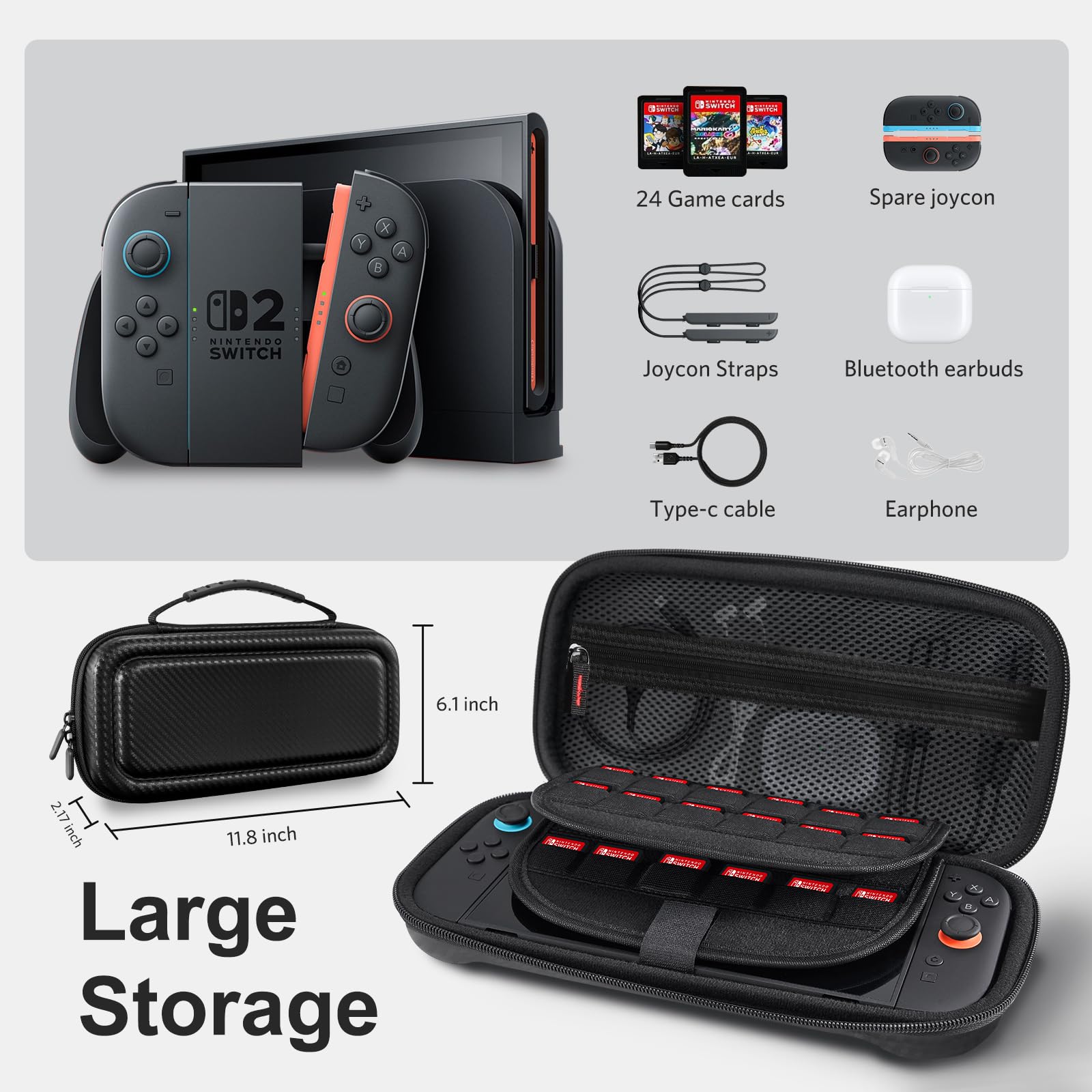 CoBak Tragetasche für Nintendo Switch 2 (2025) – 3-in-1 Schutzset