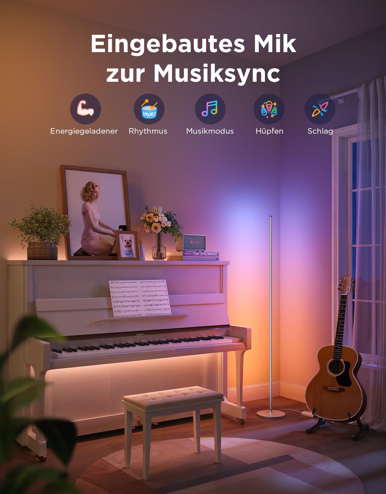 Govee RGBIC LED Stehlampe, WLAN, dimmbar, Alexa, Gaming Zimmer