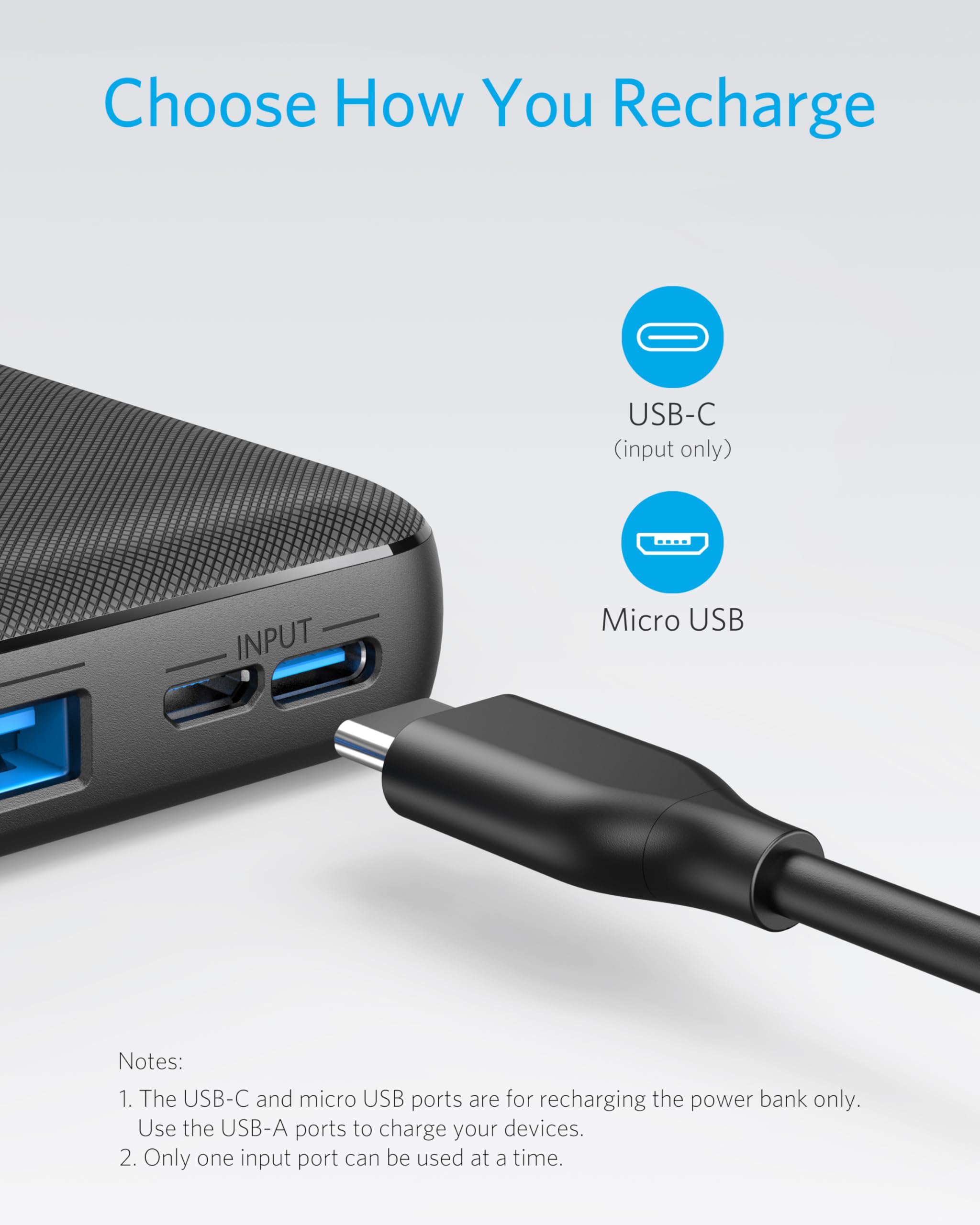 Anker 325 Powerbank 20.000 mAh, PowerIQ, 2x USB-A, USB-C Input