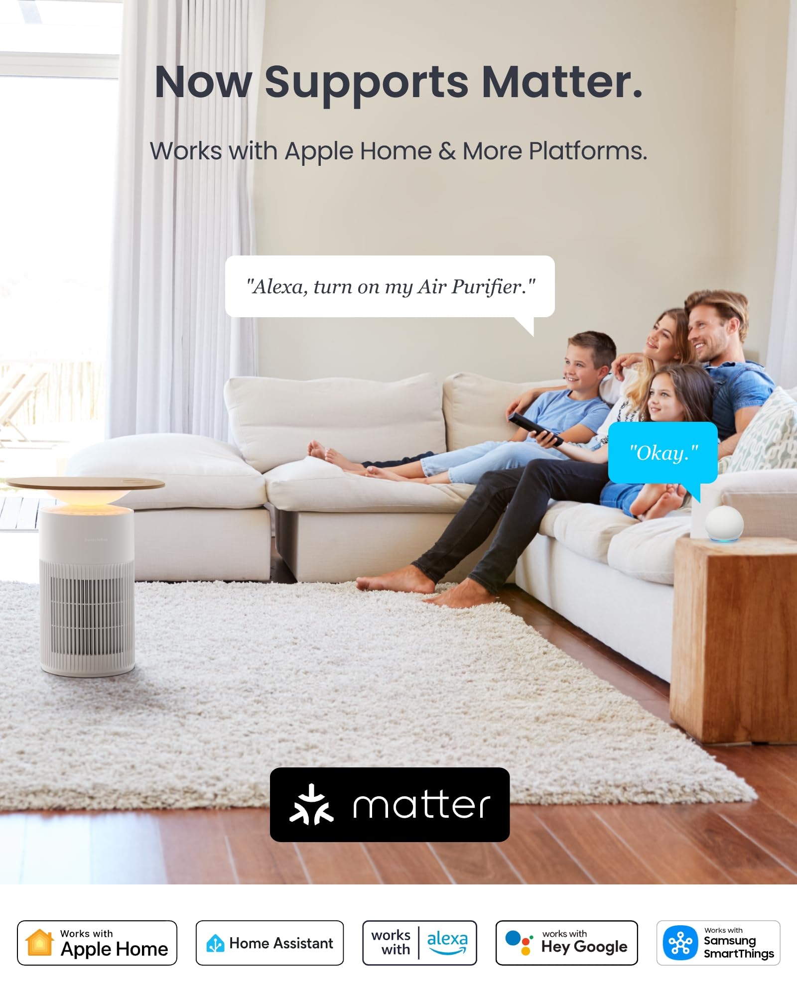 SwitchBot Luftreiniger 400 m³/h mit HEPA, App & Nachtlicht