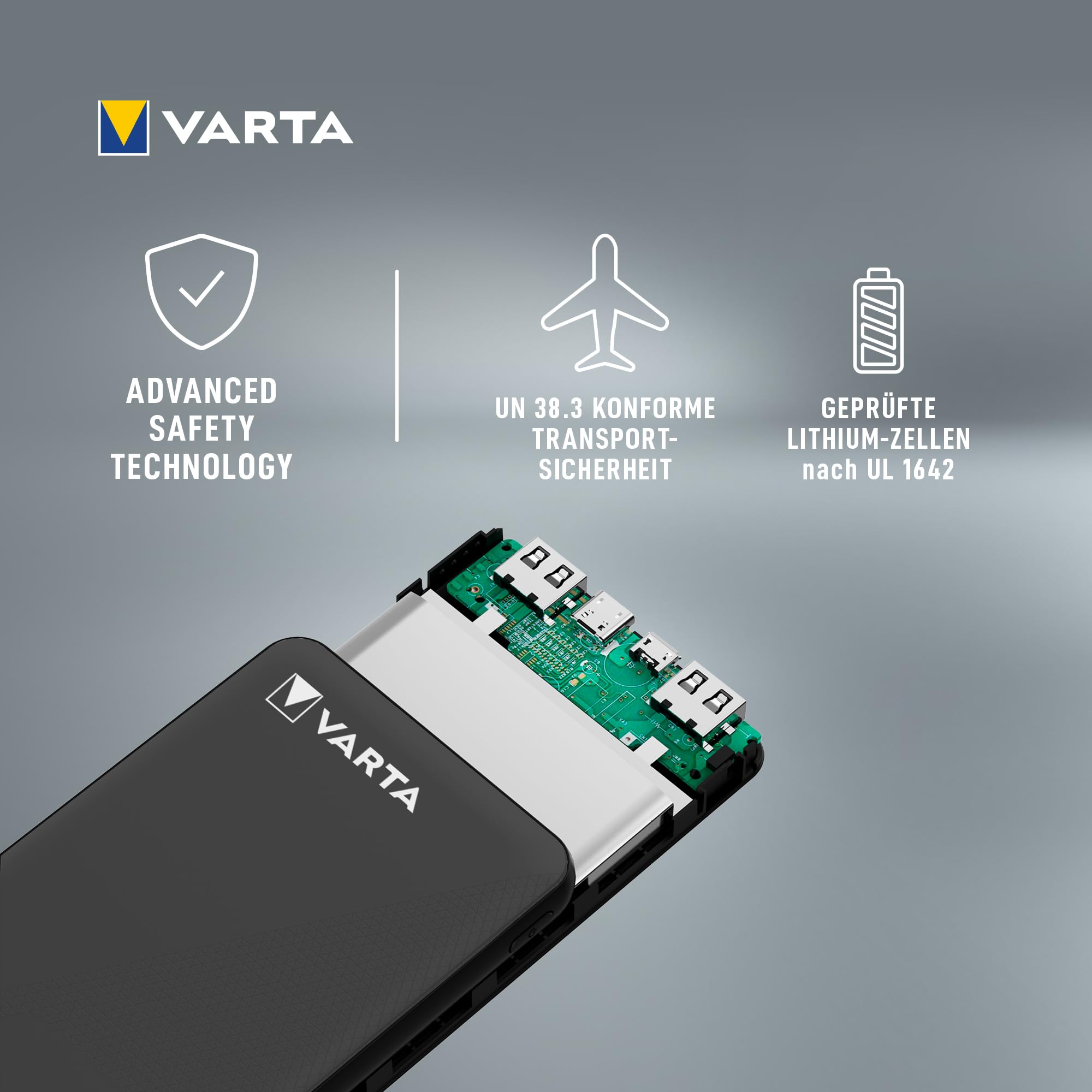 VARTA Power Bank 20.000 mAh, 4 Ports, USB-C, Schnellladen