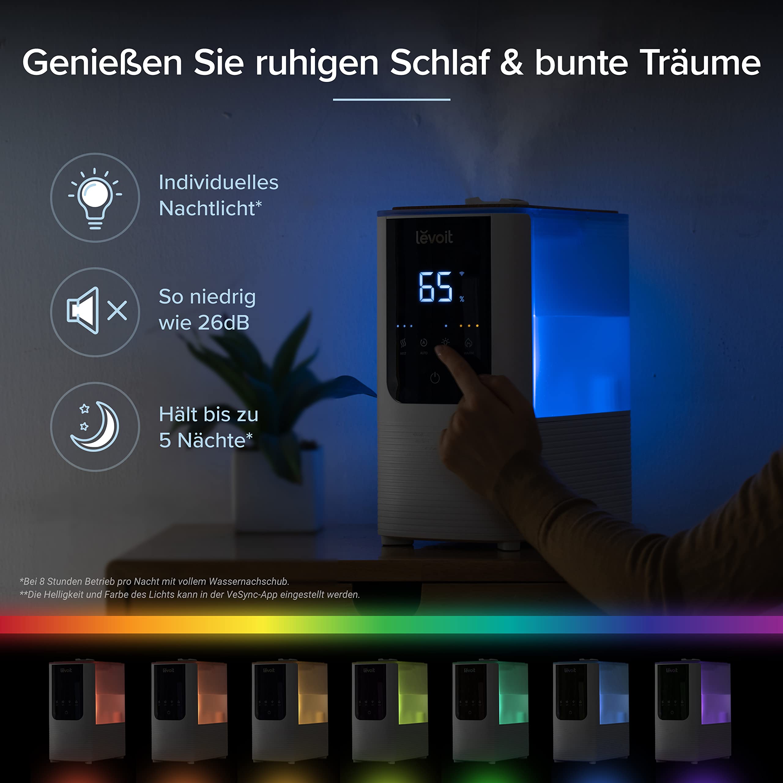 Levoit 6L Smart Luftbefeuchter Warm- & Kaltnebel mit App