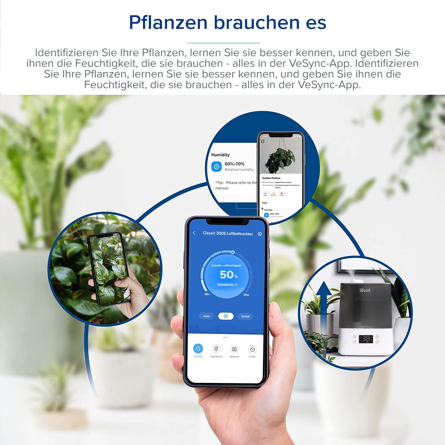 Levoit 6L Smart Luftbefeuchter Warm- & Kaltnebel mit App