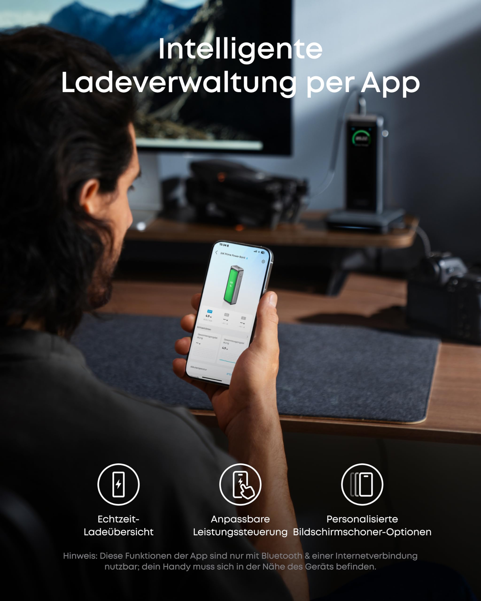 Anker Prime Powerbank 26.250 mAh, 300W, 3 Ports, USB-C & App