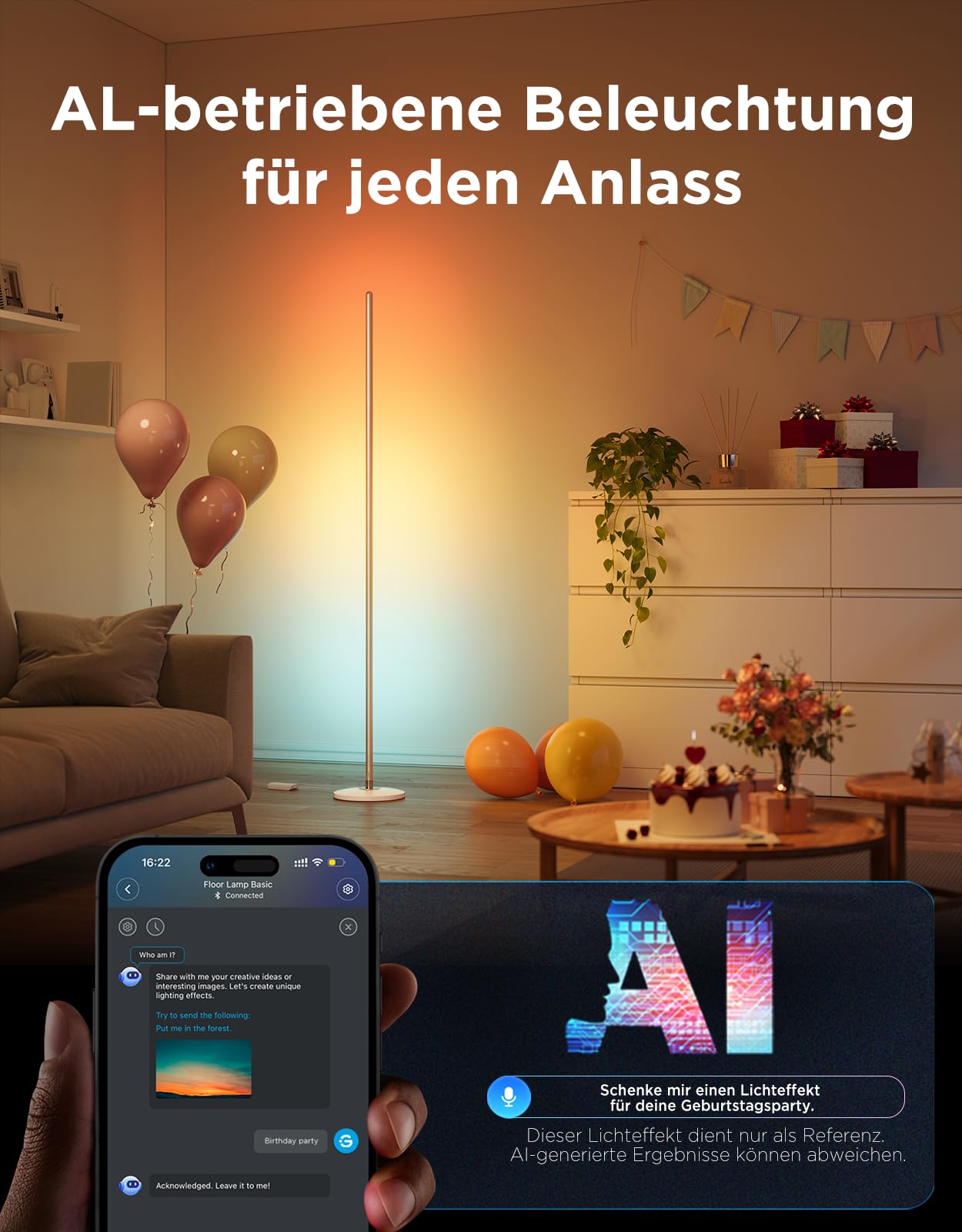 Govee RGBIC LED Stehlampe, WLAN, dimmbar, Alexa, Gaming Zimmer