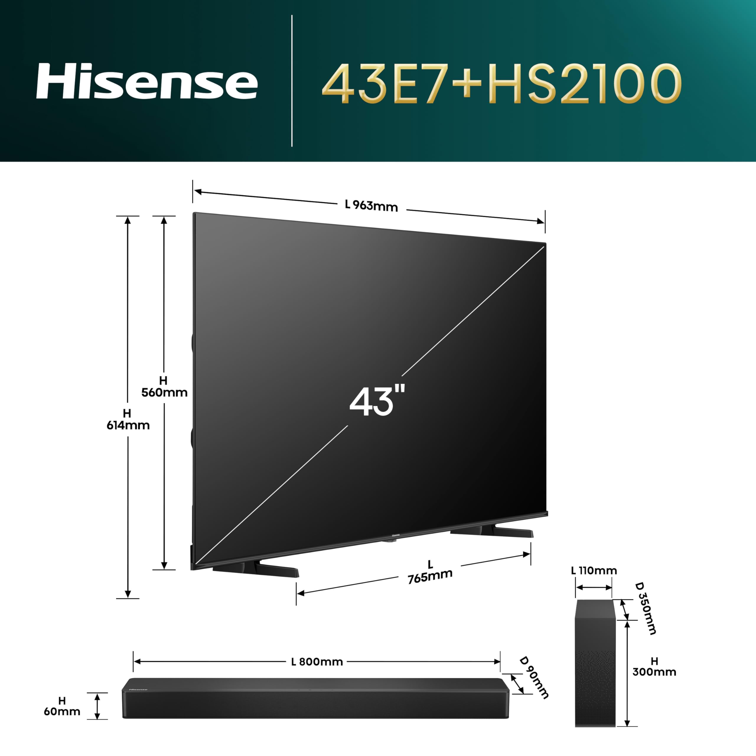 Hisense 55E7Q PRO 55 Zoll 4K QLED TV, 144Hz Game Mode Pro, Dolby Vision IQ