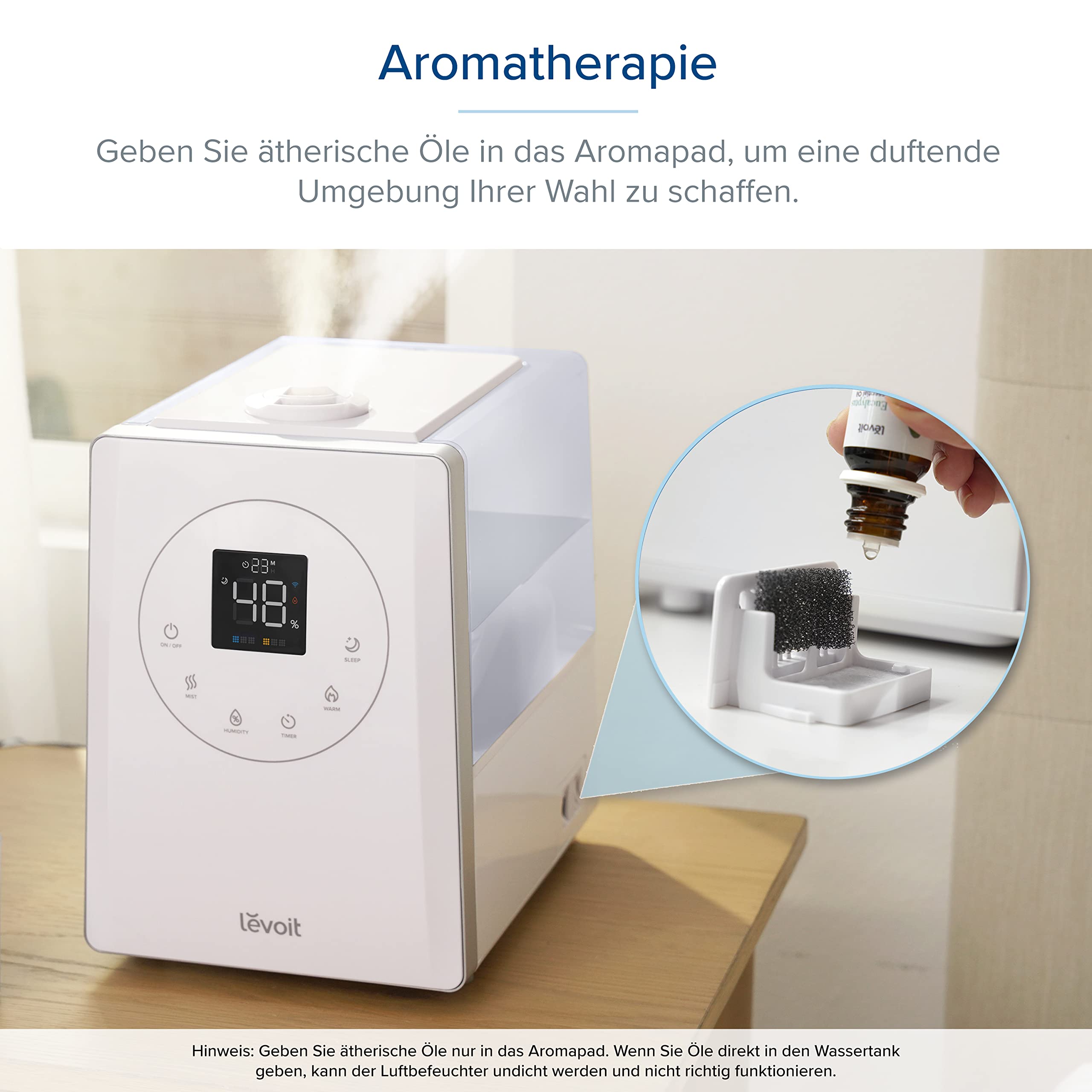 Levoit 6L Smart Luftbefeuchter Warm- & Kaltnebel mit App