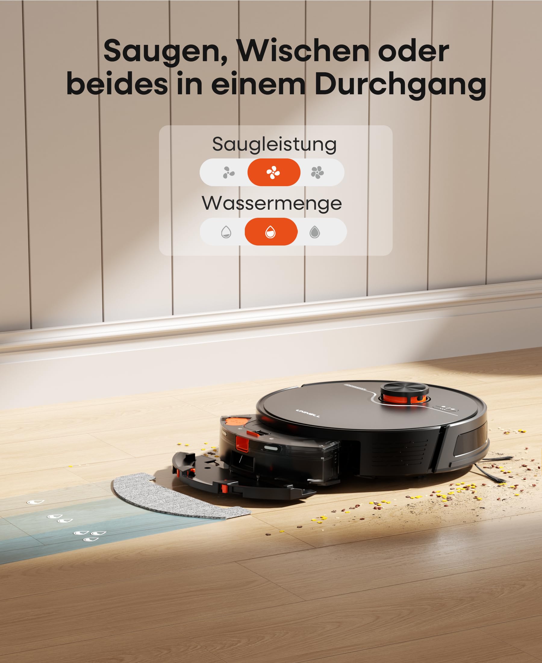 Uninell UR3 Saug-/Wischroboter mit Absaugstation 3,5L 5000Pa LiDAR