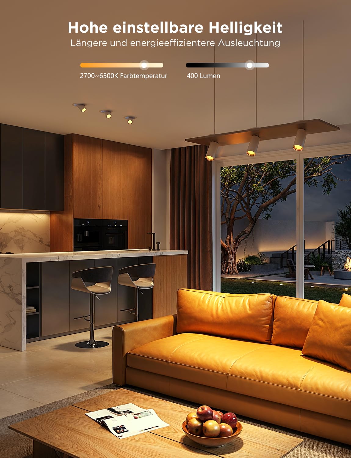 Govee GU10 RGBWW Smart LED Lampe 4er Pack, Alexa, Google, Musik Sync