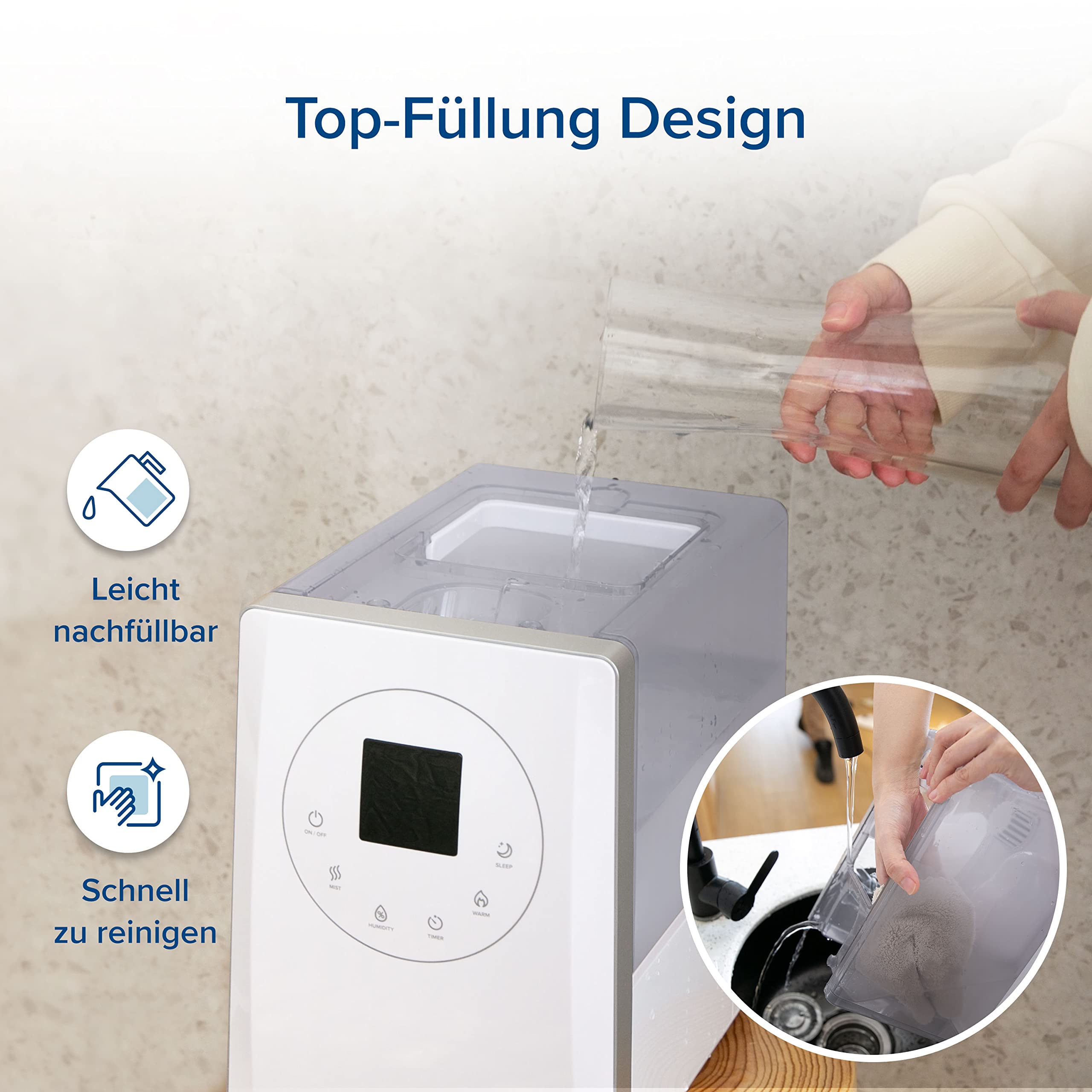 Levoit 6L Smart Luftbefeuchter Warm- & Kaltnebel mit App