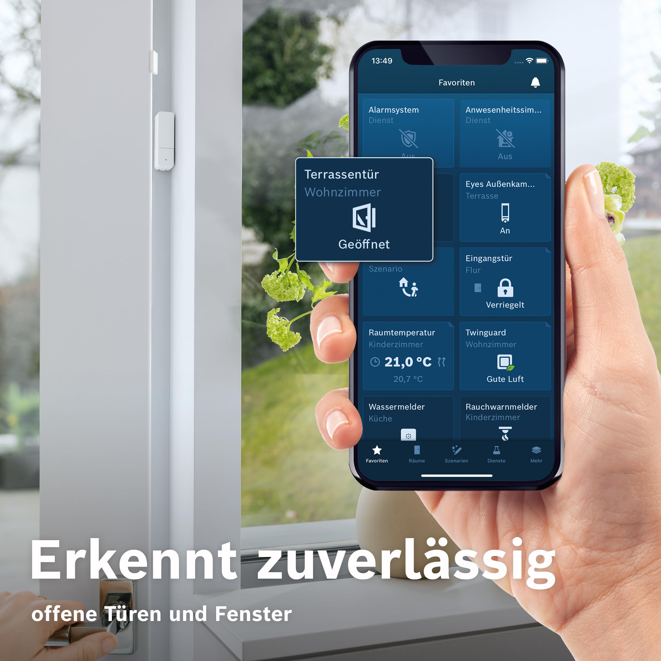 Bosch Smart Home Tür-/Fensterkontakt II 3er-Set – Smarter Tür- & Fenster­sensor