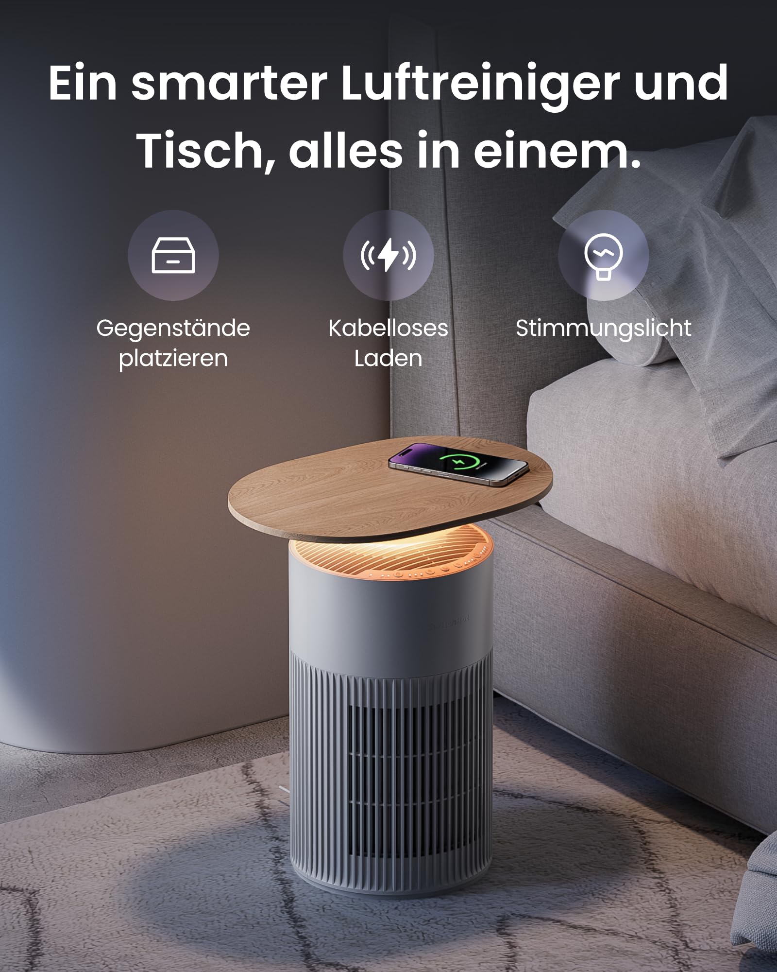 SwitchBot Luftreiniger 400 m³/h mit HEPA, App & Nachtlicht