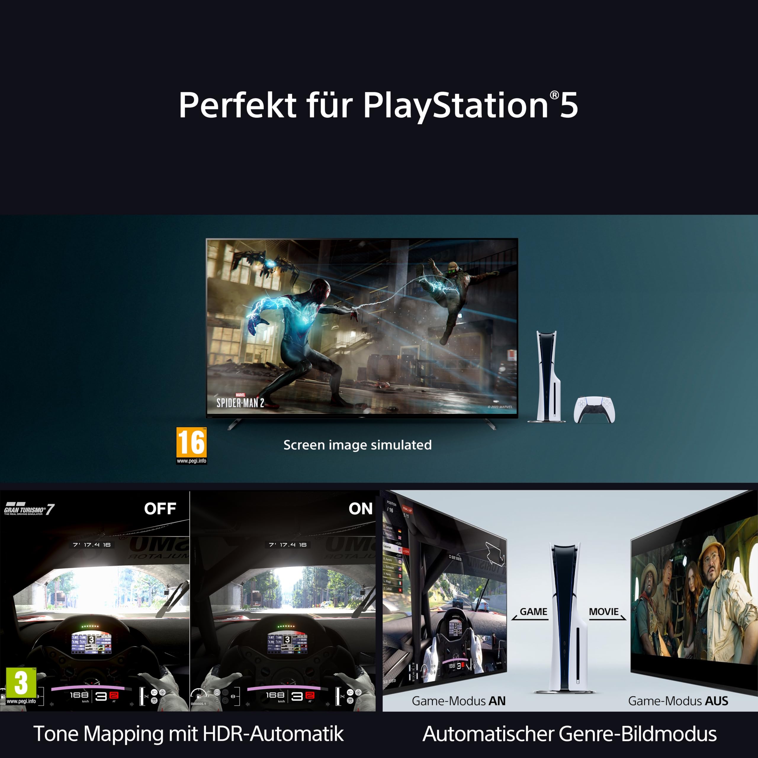 Sony BRAVIA 9 K75R90 75 Zoll 4K QLED Mini LED Google TV, 120Hz