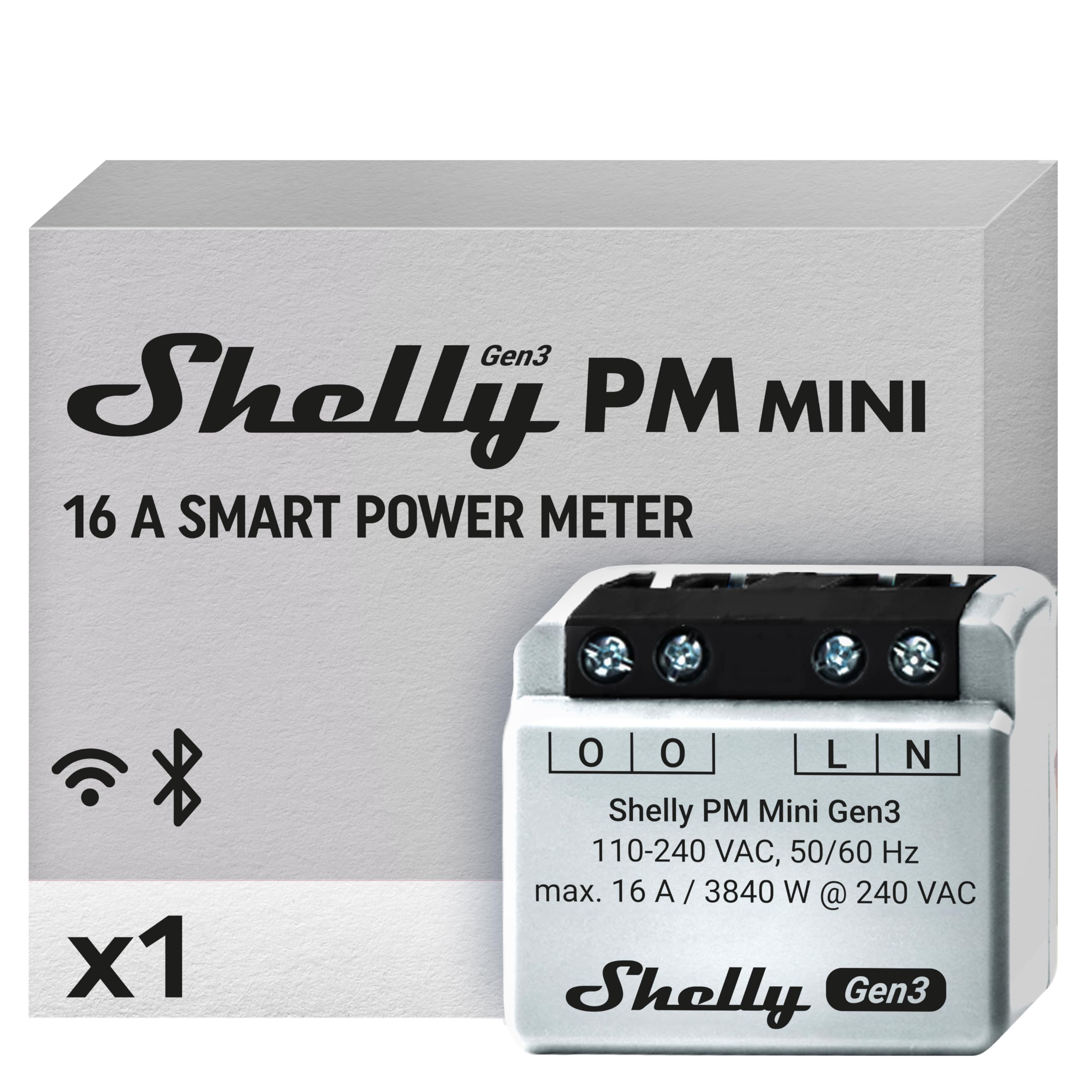 Shelly 1 Mini Gen3 WLAN Relais, 1 Kanal 8A, potenzialfrei