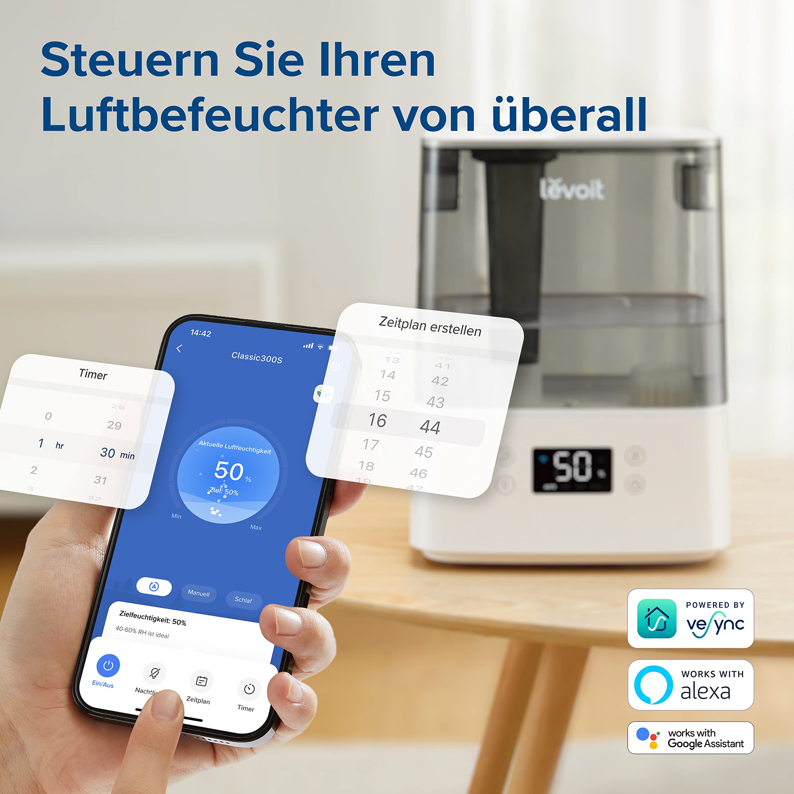 Levoit 6L Smart Luftbefeuchter Warm- & Kaltnebel mit App