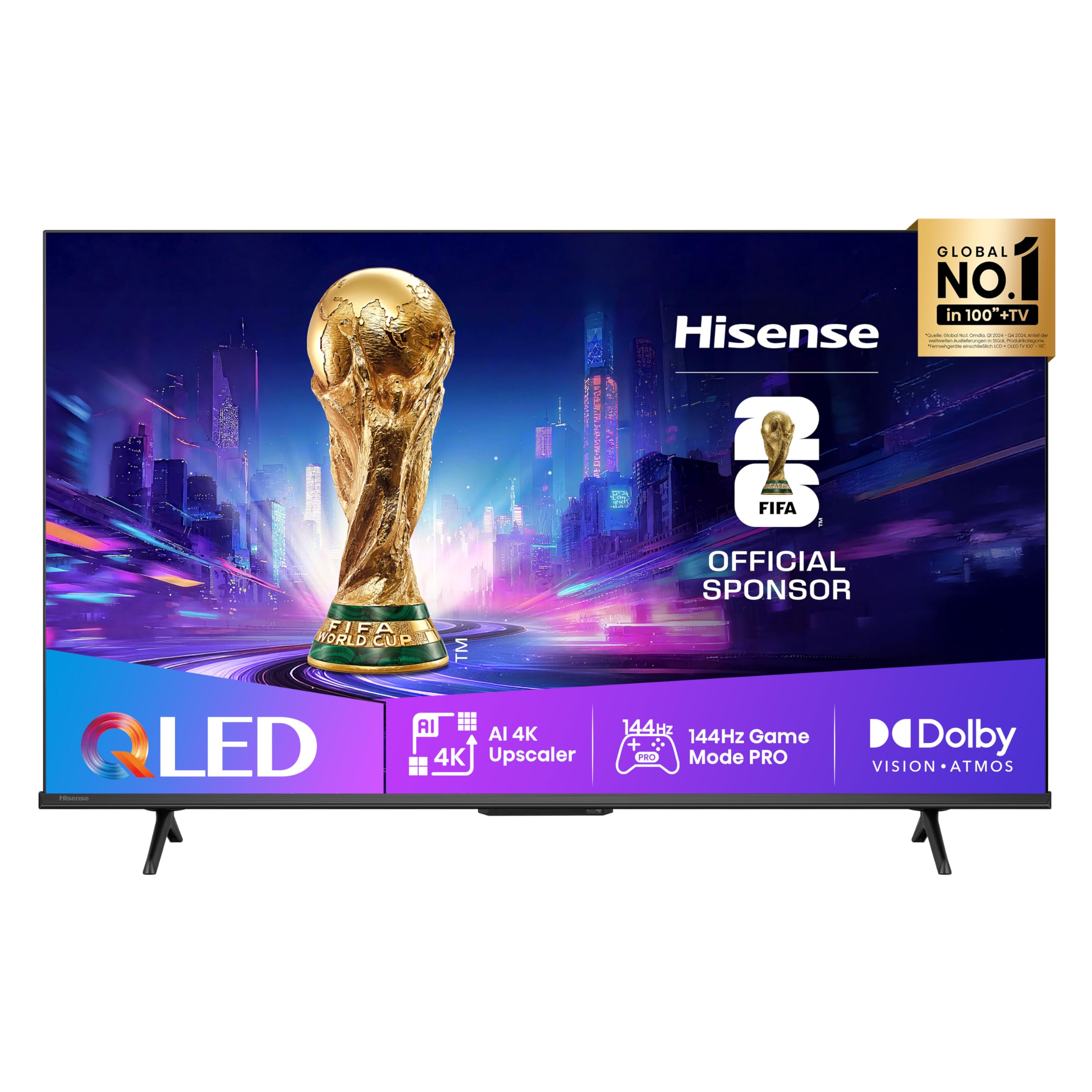 Hisense 55E7Q PRO 55 Zoll 4K QLED TV, 144Hz Game Mode Pro, Dolby Vision IQ