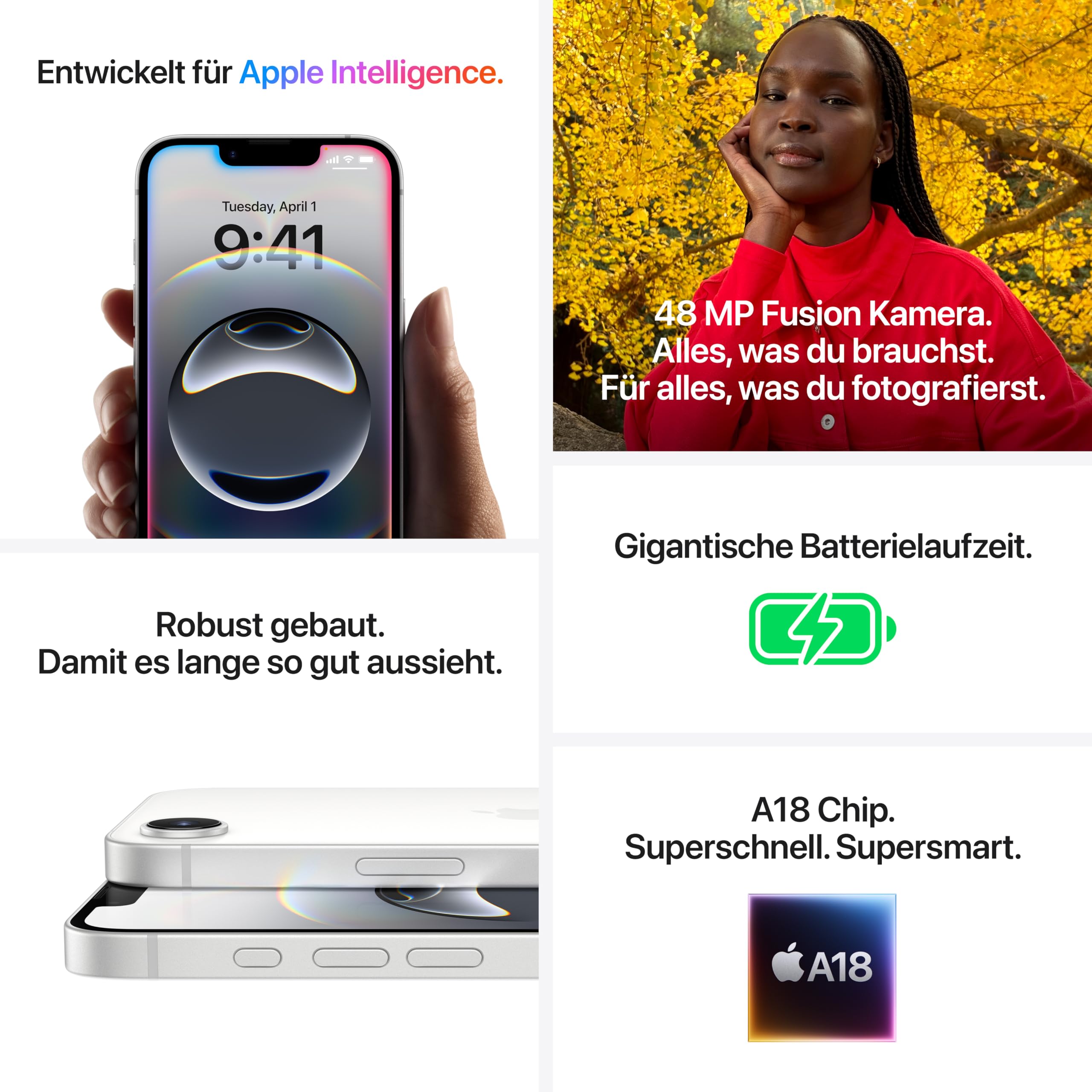 Apple iPhone 16e 128 GB – Schwarz, 6,1" Super Retina XDR