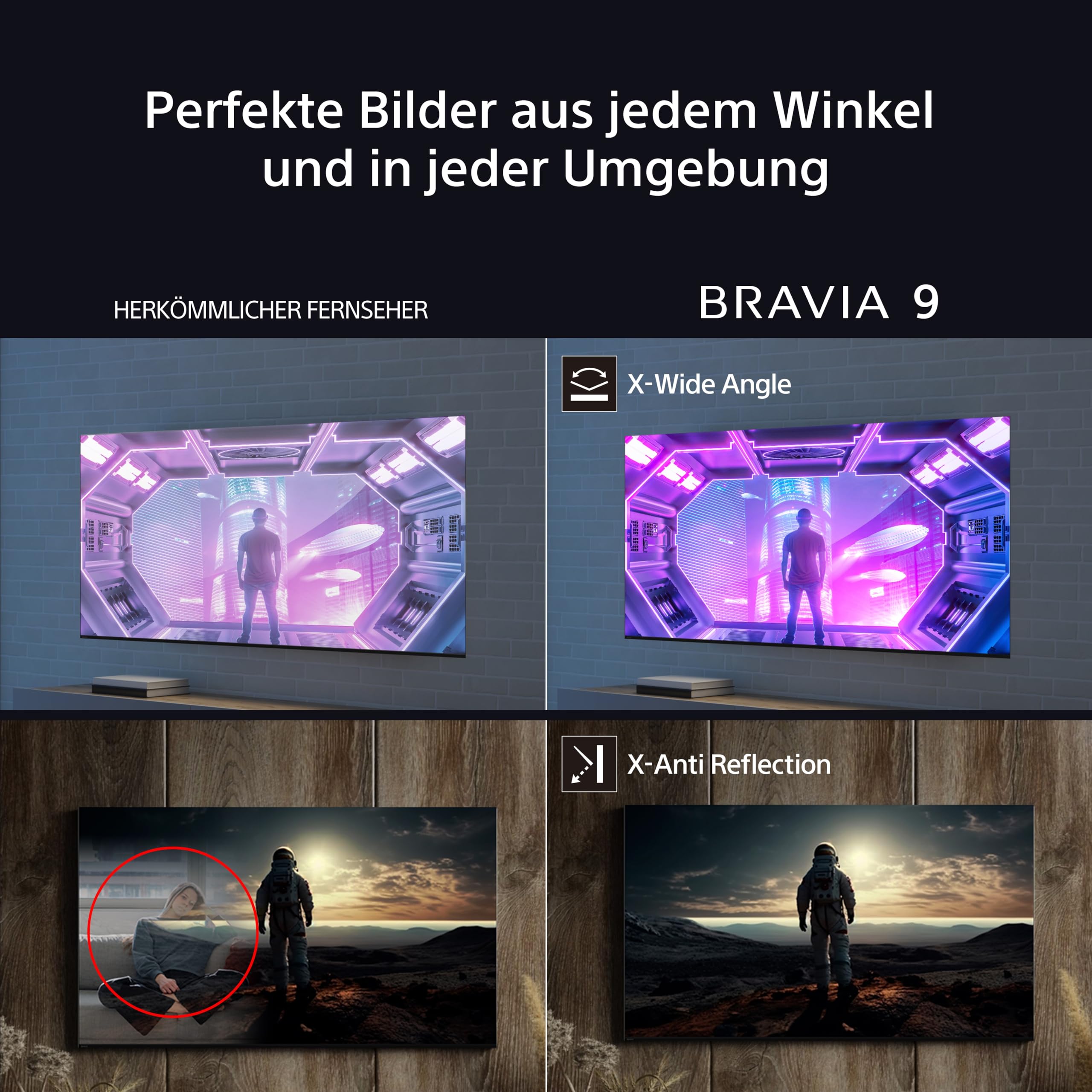 Sony BRAVIA 9 K75R90 75 Zoll 4K QLED Mini LED Google TV, 120Hz