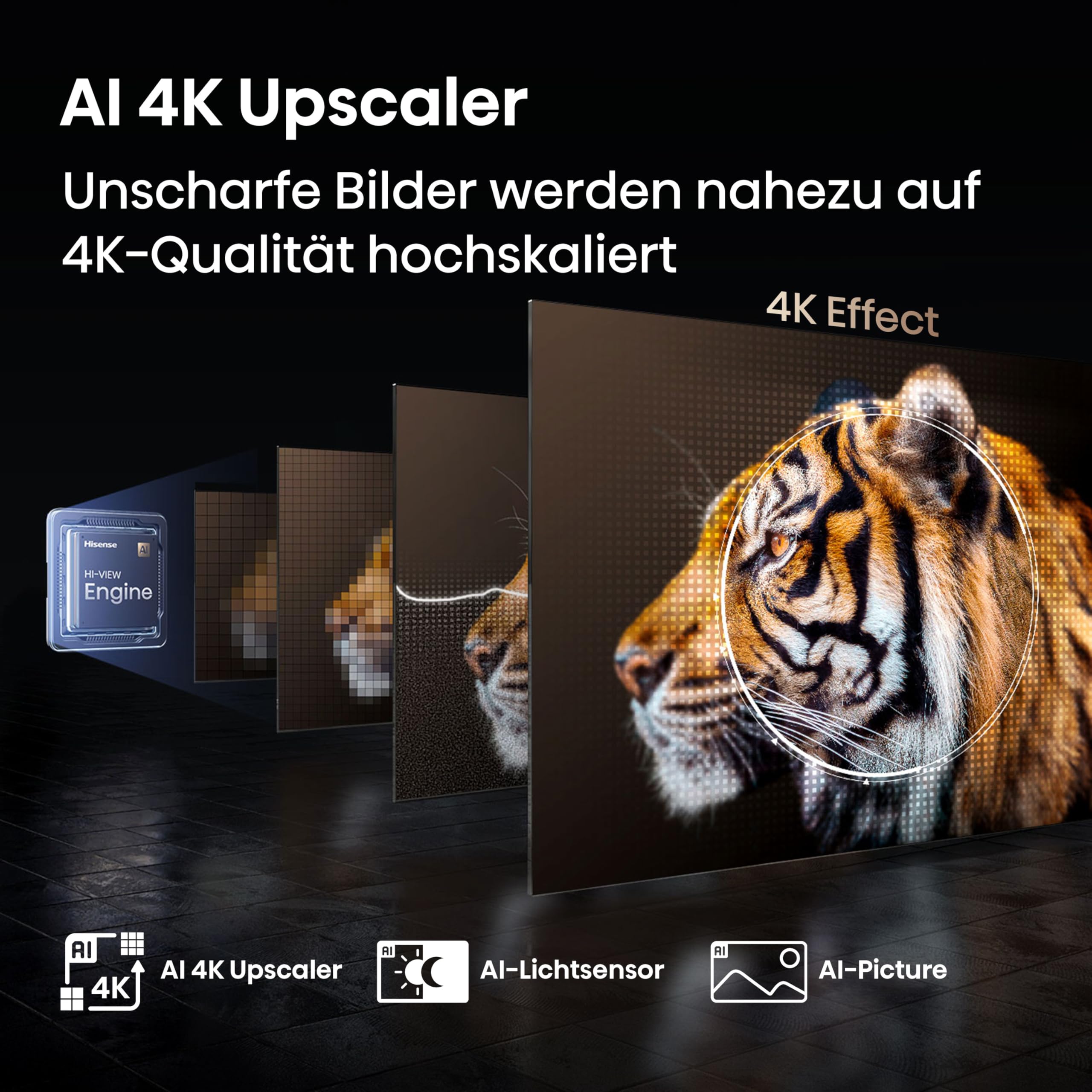 Hisense 55E7Q PRO 55 Zoll 4K QLED TV, 144Hz Game Mode Pro, Dolby Vision IQ