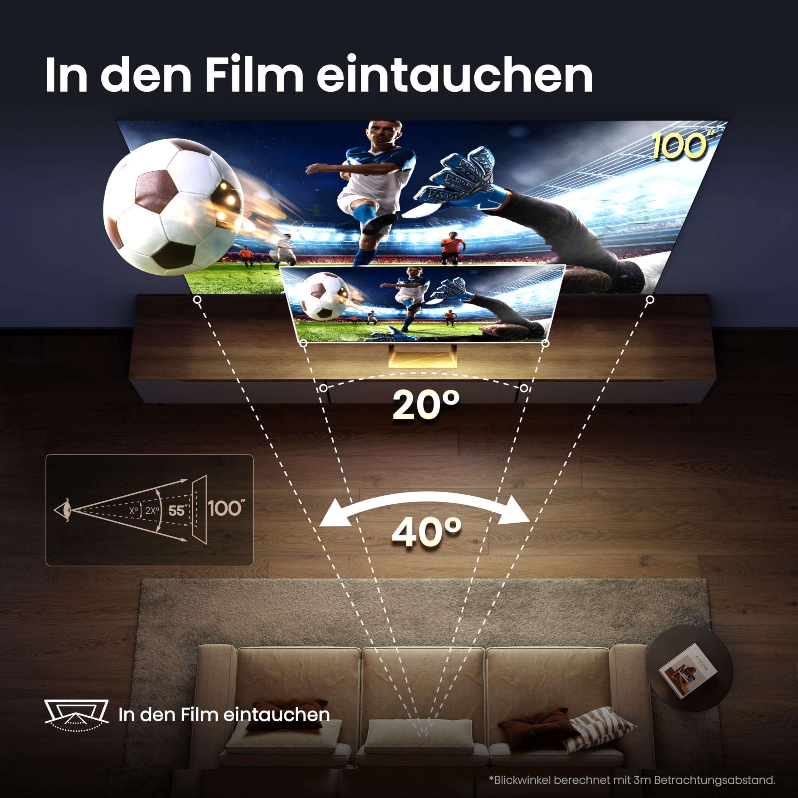 Hisense 55E7Q PRO 55 Zoll 4K QLED TV, 144Hz Game Mode Pro, Dolby Vision IQ