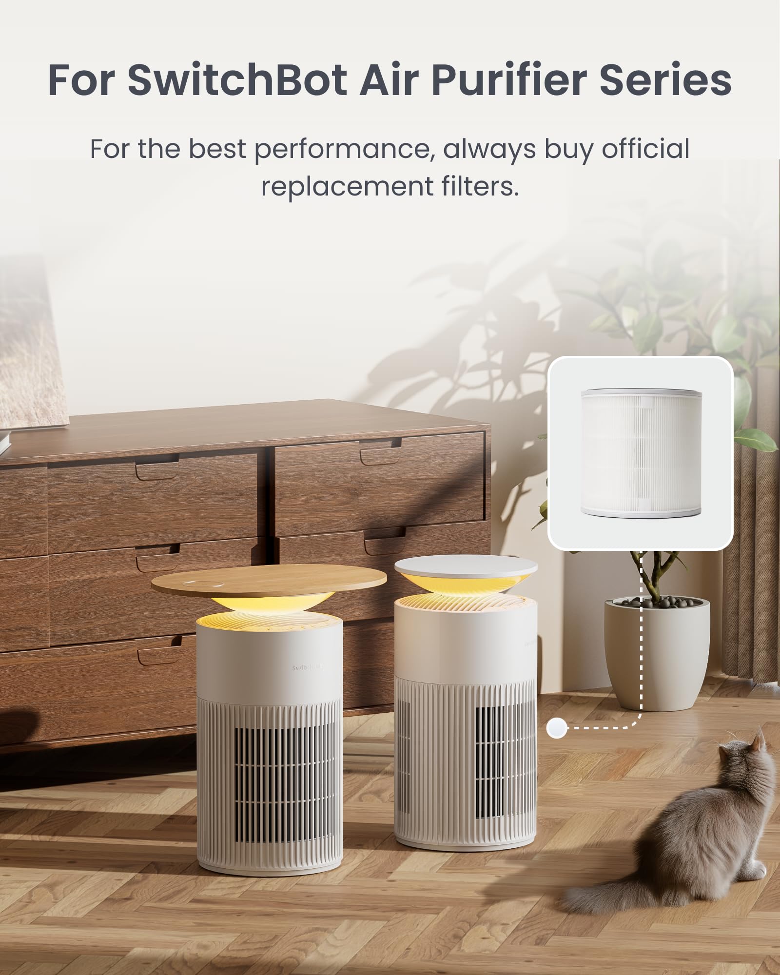 SwitchBot Luftreiniger 400 m³/h mit HEPA, App & Nachtlicht