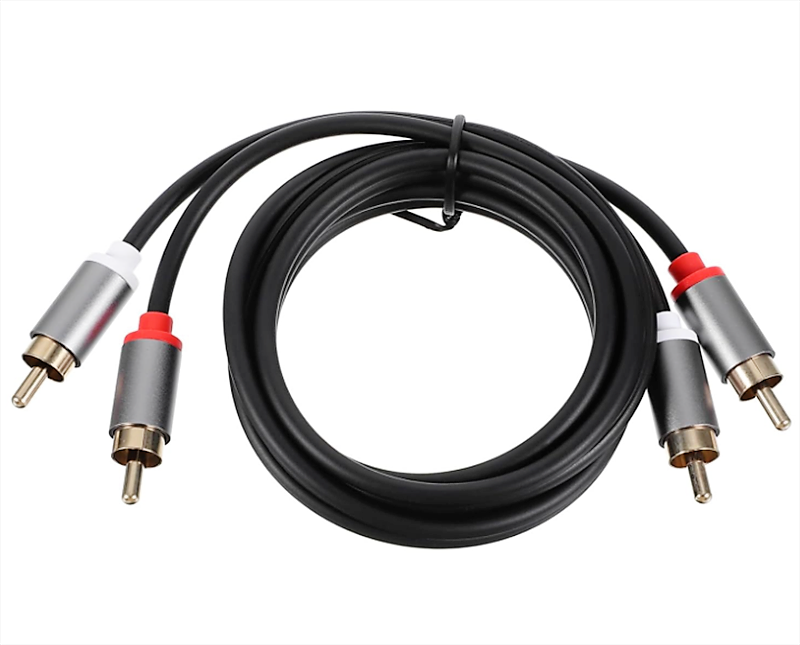 Premium Cinch Kabel Audio AUX 2 Stecker RCA Stereo HiFi Vergoldet Nylon oder TPE