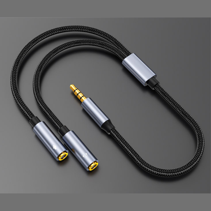 Audio Splitter Kabel Adapter 1/2 Headset 3.5mm Klinke Stecker 2 Buchse Mikrofon