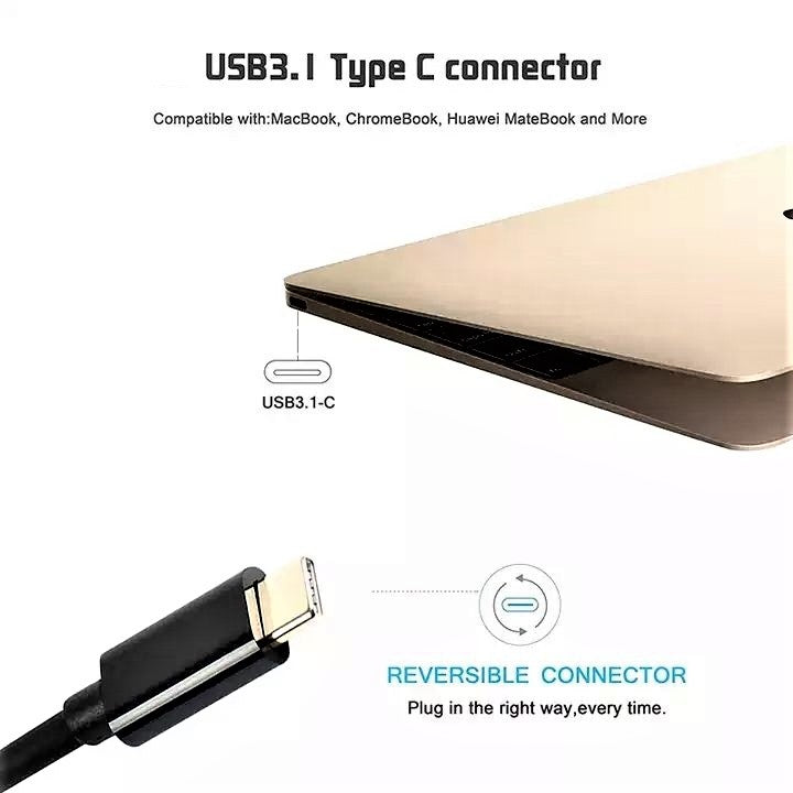 USB-C-Stecker auf HDMI-Stecker Kabel 1,8 m 4K@30Hz USB-C 3.1 vergoldet