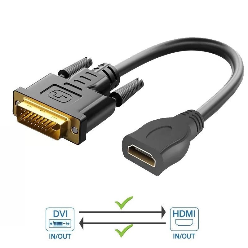 Bidirektionales DVI zu HDMI Adapter Kabel DVI-D Stecker auf HDMI Buchse 1080P