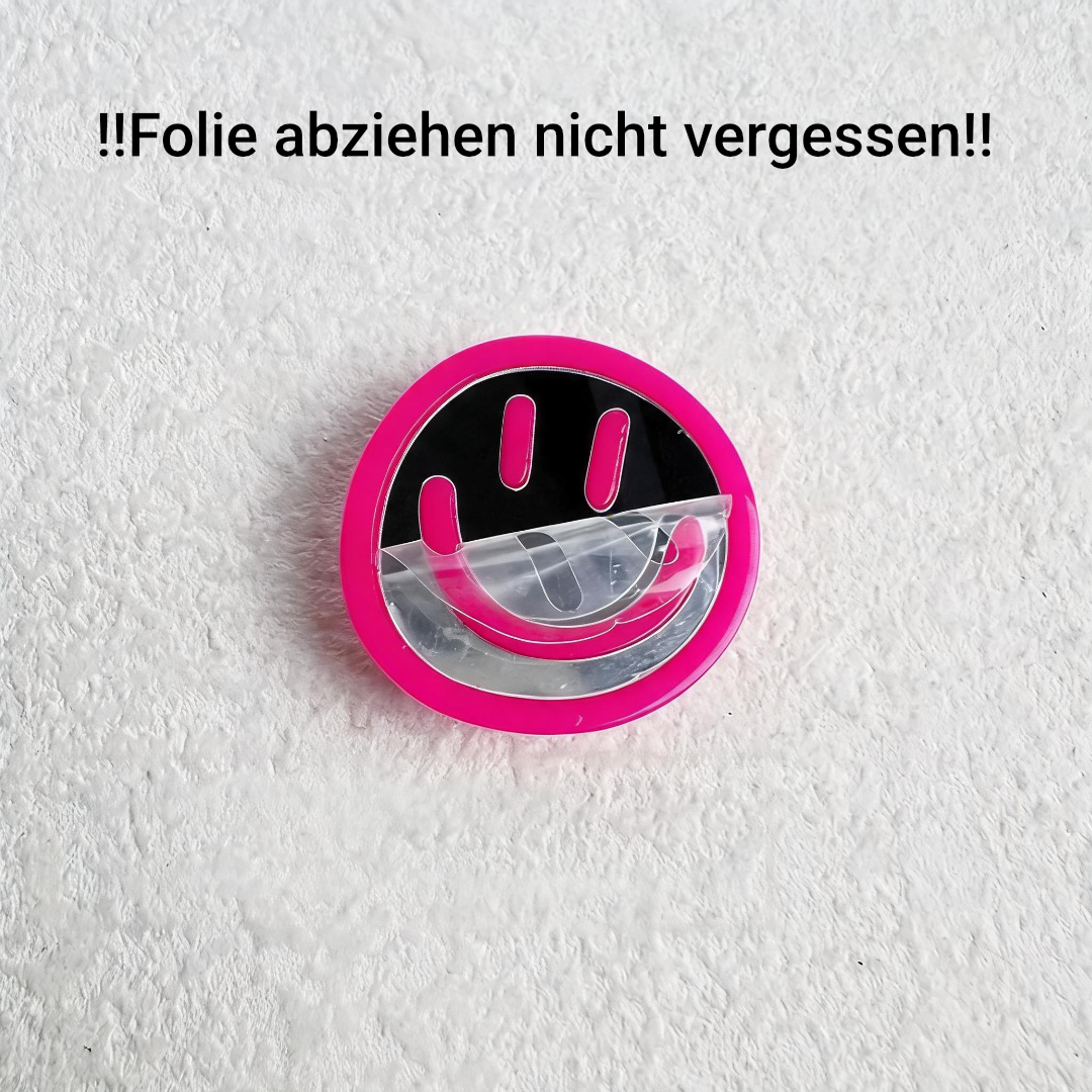 Acryl Spiegel Phone-Grip „Happy Expression“ – faltbarer Handyhalter