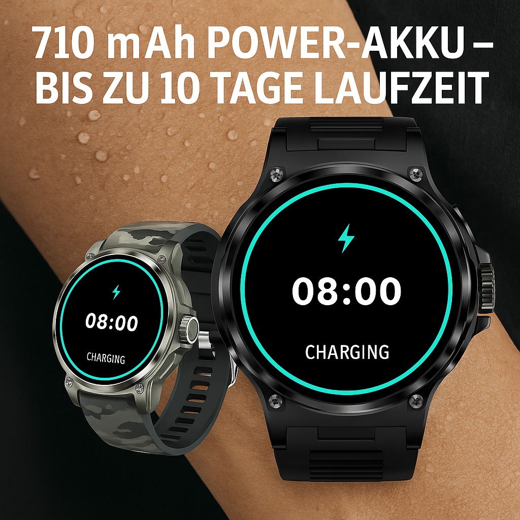 V69 Herren Smartwatch 1,85 Zoll HD Display IP68 Fitness Uhr mit Bluetooth Call, Herzfrequenz & SpO2, 710mAh Akku