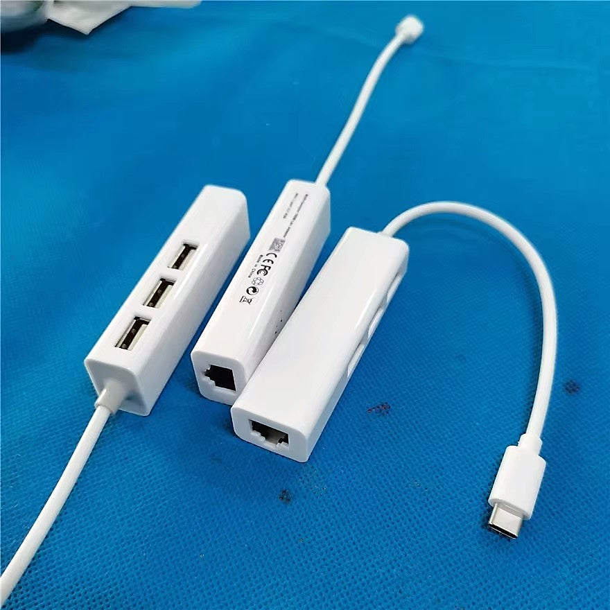 USB C auf 3x USB A und RJ45 Ethernet LAN Adapter Hub Mac USB-C 10/100 Mbps
