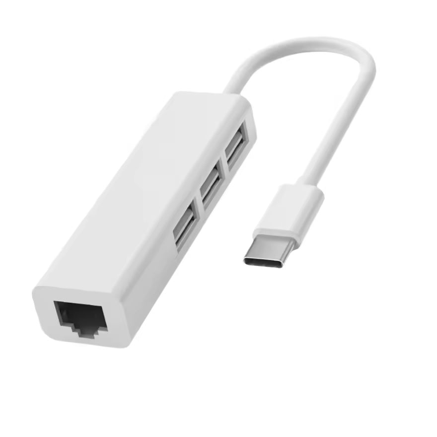 USB C auf 3x USB A und RJ45 Ethernet LAN Adapter Hub Mac USB-C 10/100 Mbps