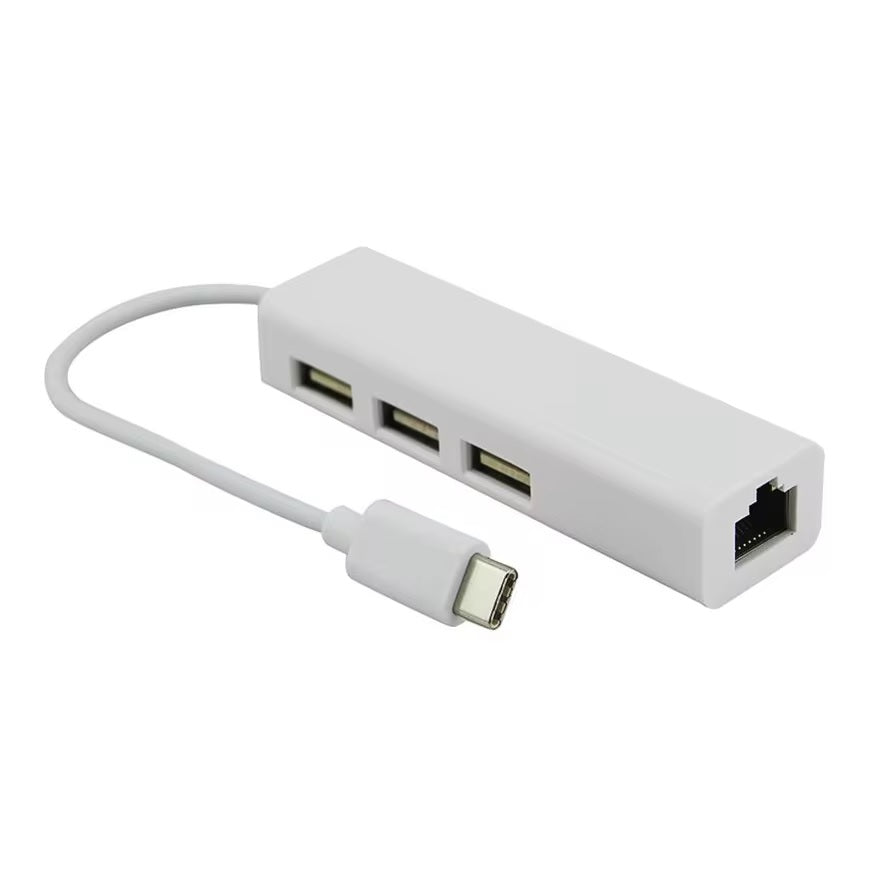USB C auf 3x USB A und RJ45 Ethernet LAN Adapter Hub Mac USB-C 10/100 Mbps