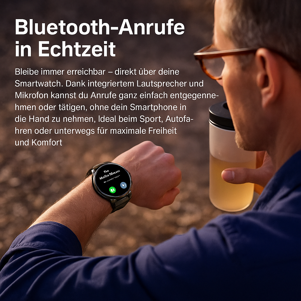 V69 Herren Smartwatch 1,85 Zoll HD Display IP68 Fitness Uhr mit Bluetooth Call, Herzfrequenz & SpO2, 710mAh Akku