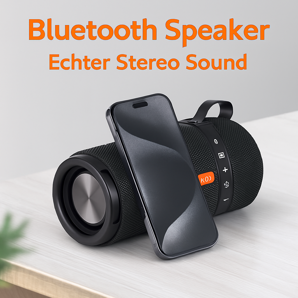 Bluetooth 5.3 Lautsprecher mit Subwoofer, Ambient-Light & 2000mAh Akku