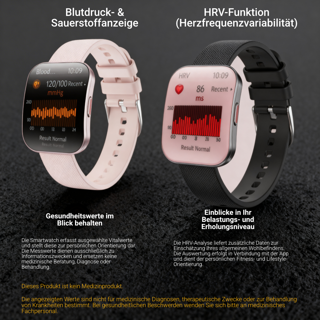 VS61 PRO Smartwatch mit AMOLED, Blutdruck- & SpO2-Messung, IP68