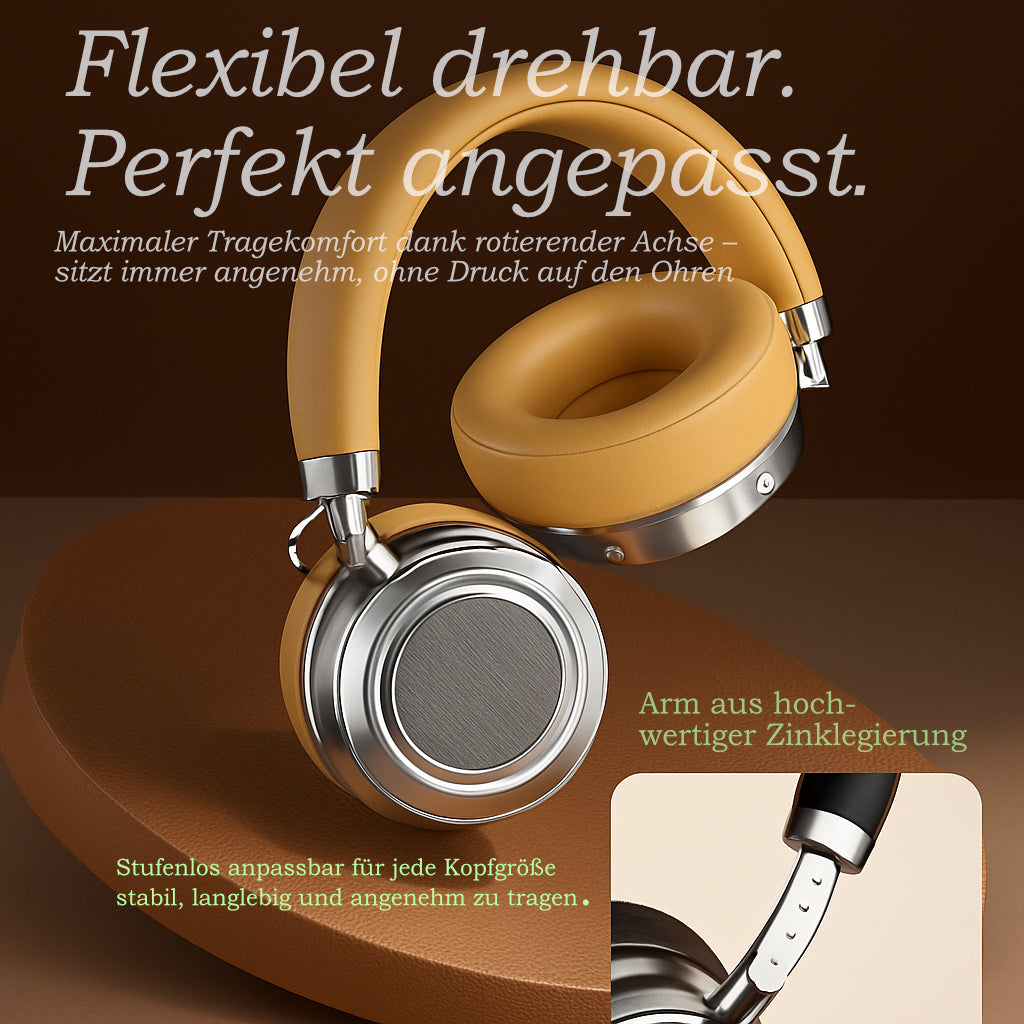 Retro HiFi Bluetooth 5.4 Kopfhörer Over-Ear | 38h Akku | Gaming | AUX | Elexum