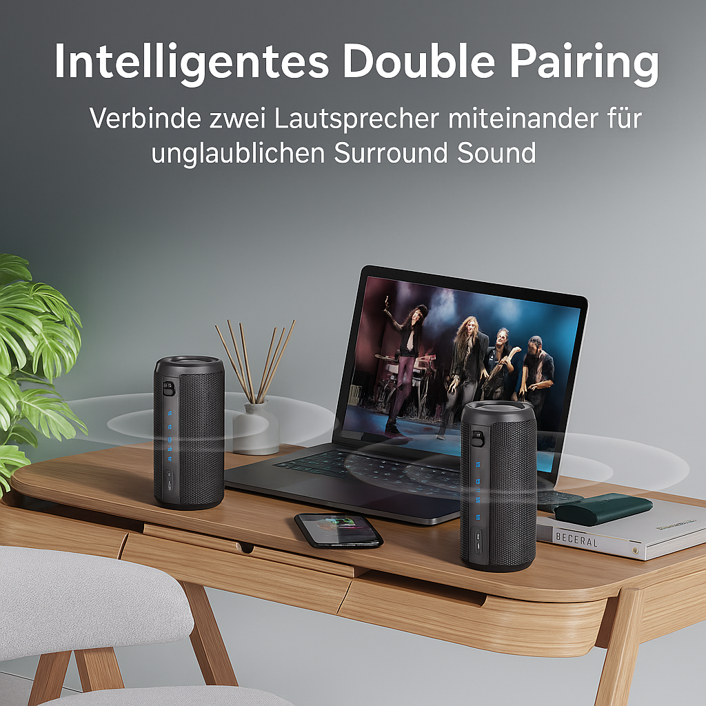 2er Bundle:  40W starker Stereo-Sound im Dual-Pairing