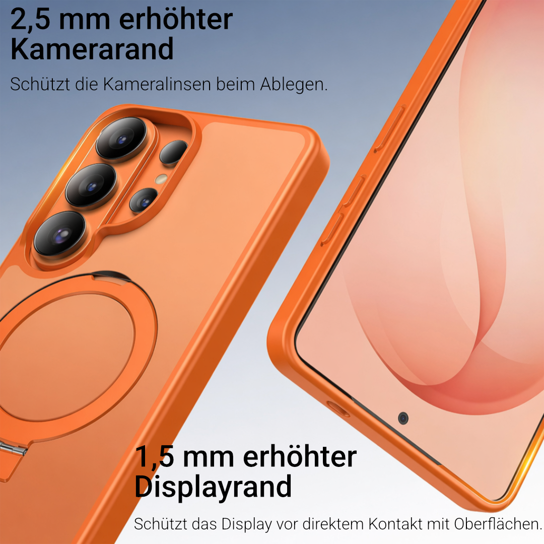 Magnetische Hülle mit Ringständer für Samsung Galaxy – Matt, Stoßfest