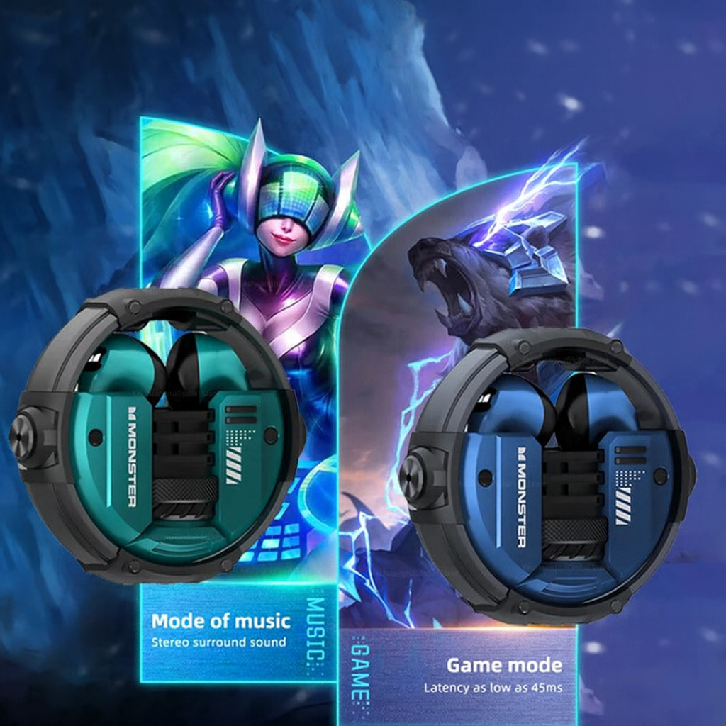 Bluetooth 5.2 Gamer Headset – TWS Earphones, Noise Reduction, Mic