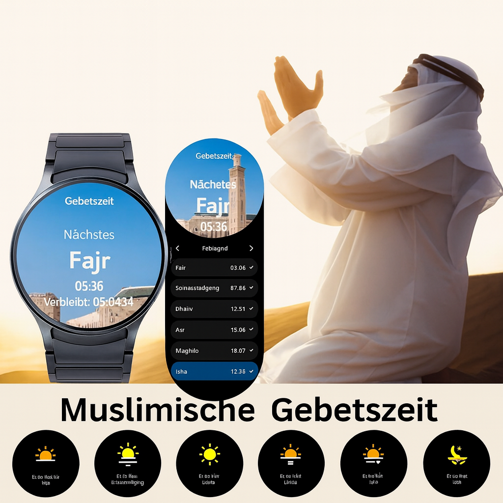 Ultra Smartwatch AMOLED 1.43 Zoll Always-On AI GPT Anruf 100 Sportmodi Gebetszeiten IP68