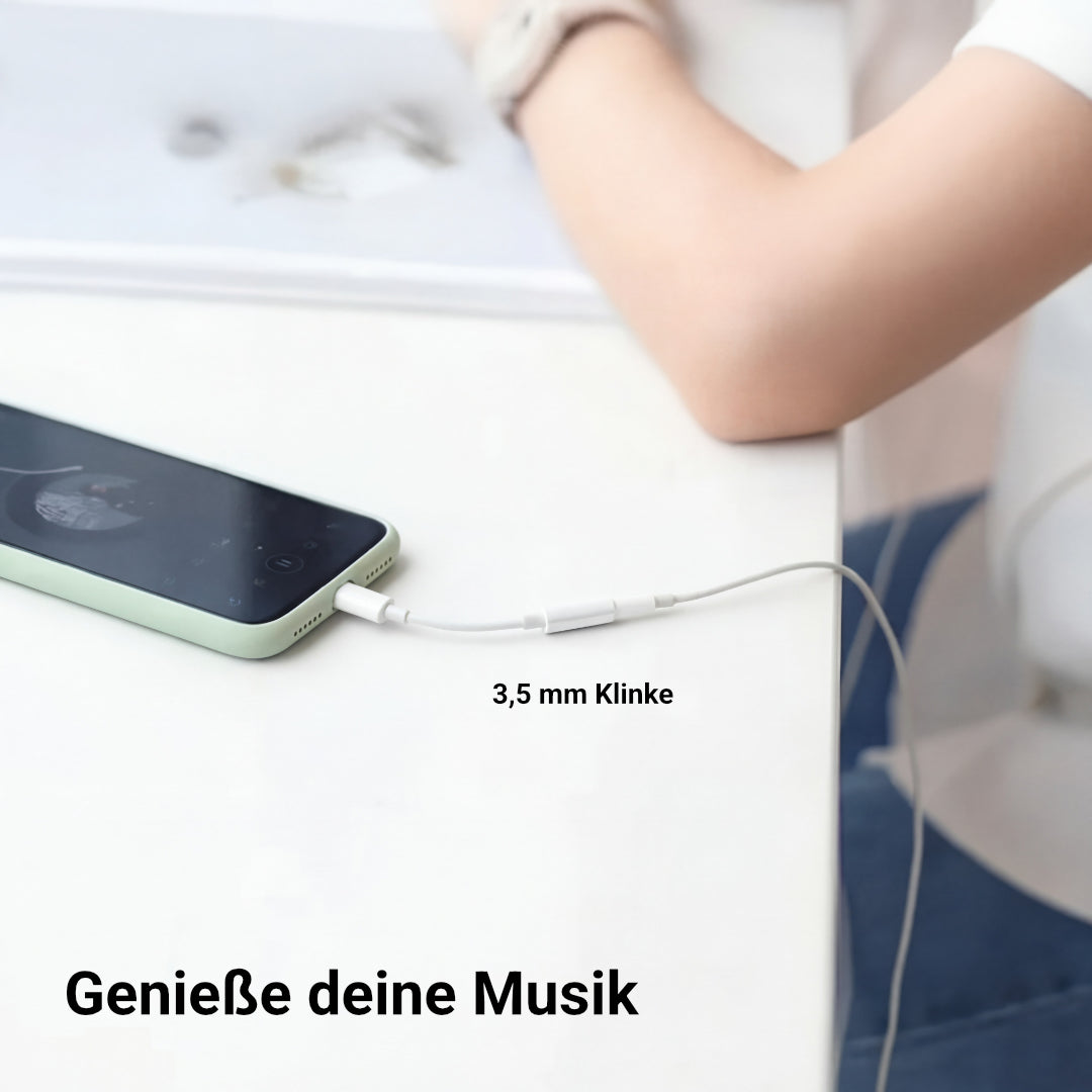 Lightning auf 3,5mm Klinke Adapter iPhone 14 13 12 11 Pro Max Kopfhörer