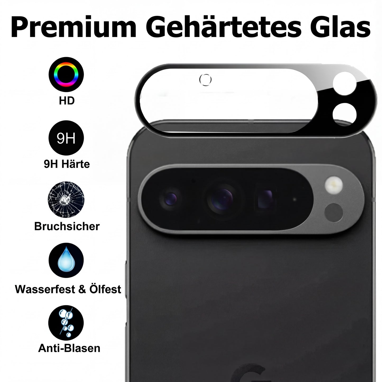 Kamera-Schutzglas 3D Schwarz für Google – Pixel 9/10 Pro XL